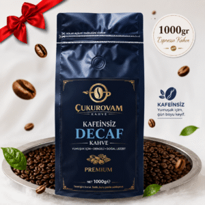 Kafeinsiz decaf kahve 1000 g çekirdek kahve paketi