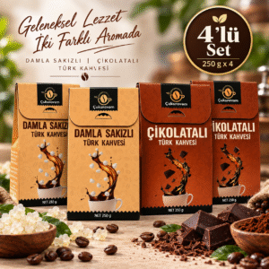 Çukurovam Kahve damla sakızı ve çikolata aromalı Türk kahvesi seti