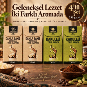 2xDamla Sakızı Aromalı Türk Kahvesi 250g 2xKakule Aromalı Türk Kahvesi 250g 4'lü Set