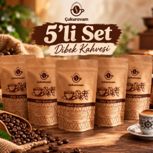 Çukurovam Kahve 5'li dibek kahvesi seti, 5x200 gram paket ve toplam 1 kg ürün